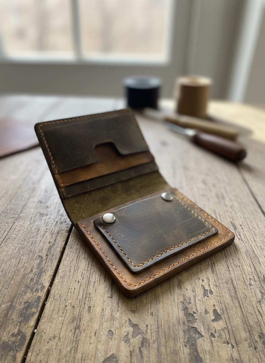 L'Atelier Élégance – Porte feuille Duo Prestige en Cuir Véritable