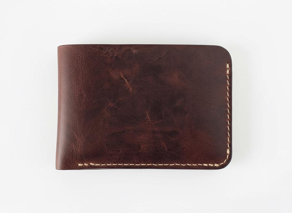 Porte-cartes en cuir marron vintage – Compact & Élégant