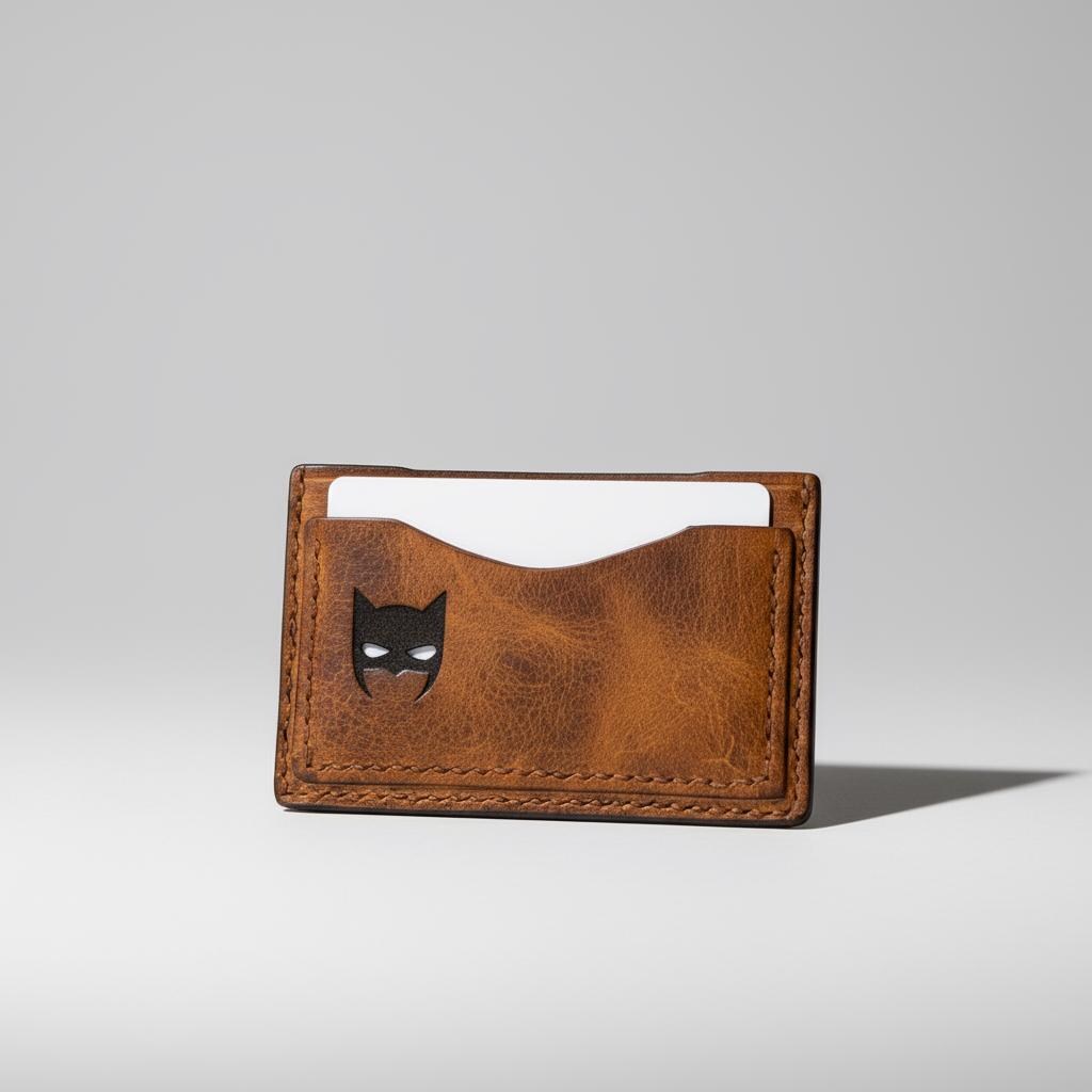 Porte-cartes cuir véritable – Finition vintage BATMAN