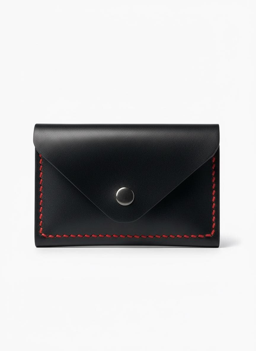 Porte-cartes en cuir fait main – Style enveloppe Crealux