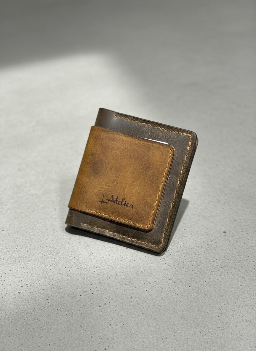 L'Atelier Élégance – Porte feuille Duo Prestige en Cuir Véritable