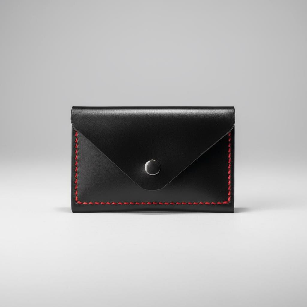 Porte-cartes en cuir fait main – Style enveloppe Crealux