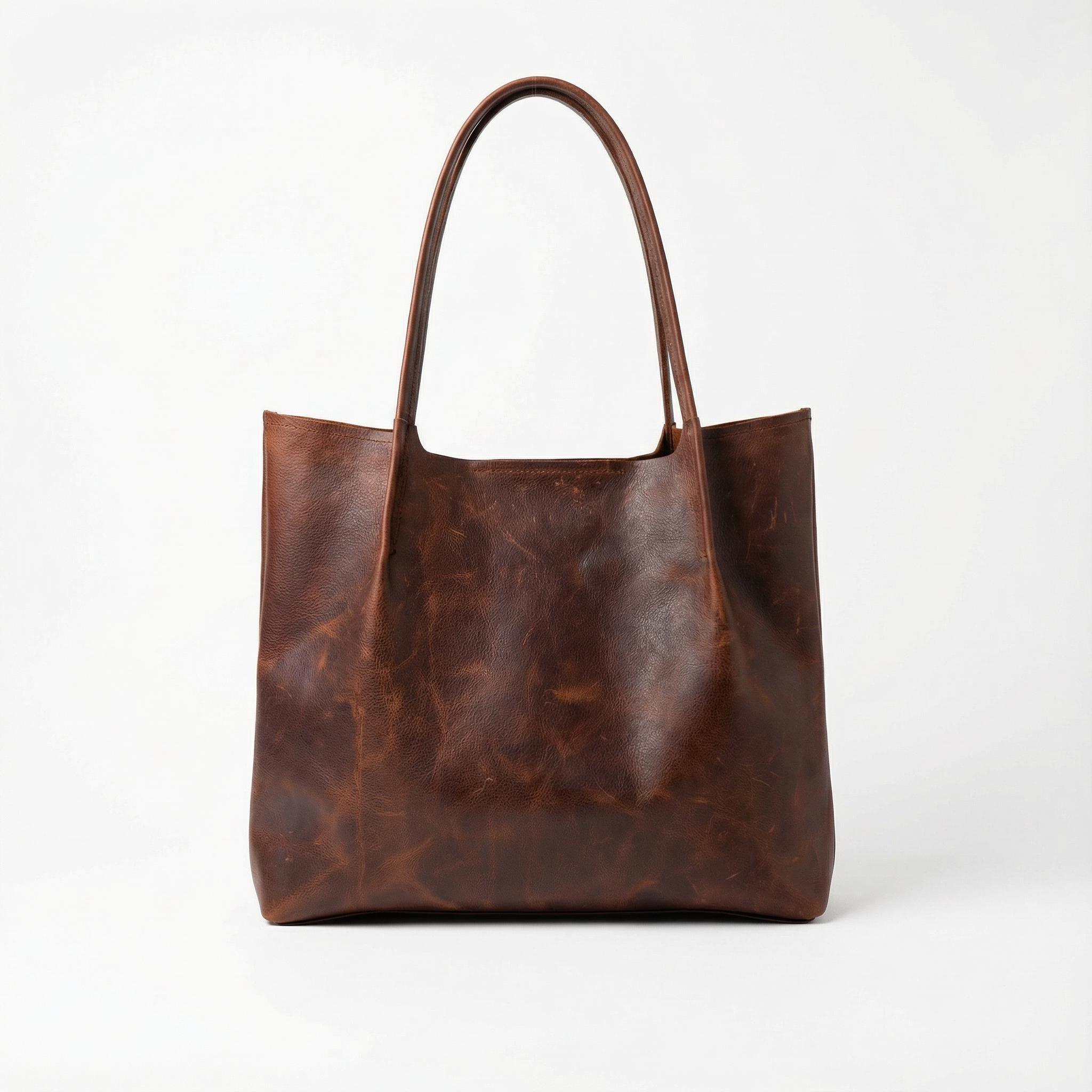 Handmade Genuine Leather Tote Bag for Women – Artisan Leather Handbag – Vintage Brown Leather Shoulder Bag