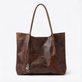 Handmade Genuine Leather Tote Bag for Women – Artisan Leather Handbag – Vintage Brown Leather Shoulder Bag