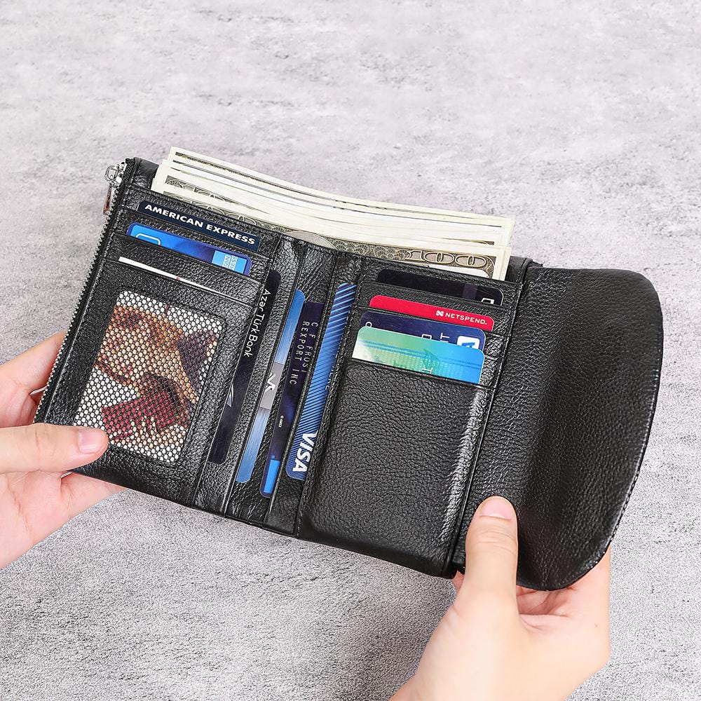 Black Crocodile Wallet for Women, Patent Leather Long Wallet, Zip Clutch Purse, Multi Card Holder, Elegant Black Wallet