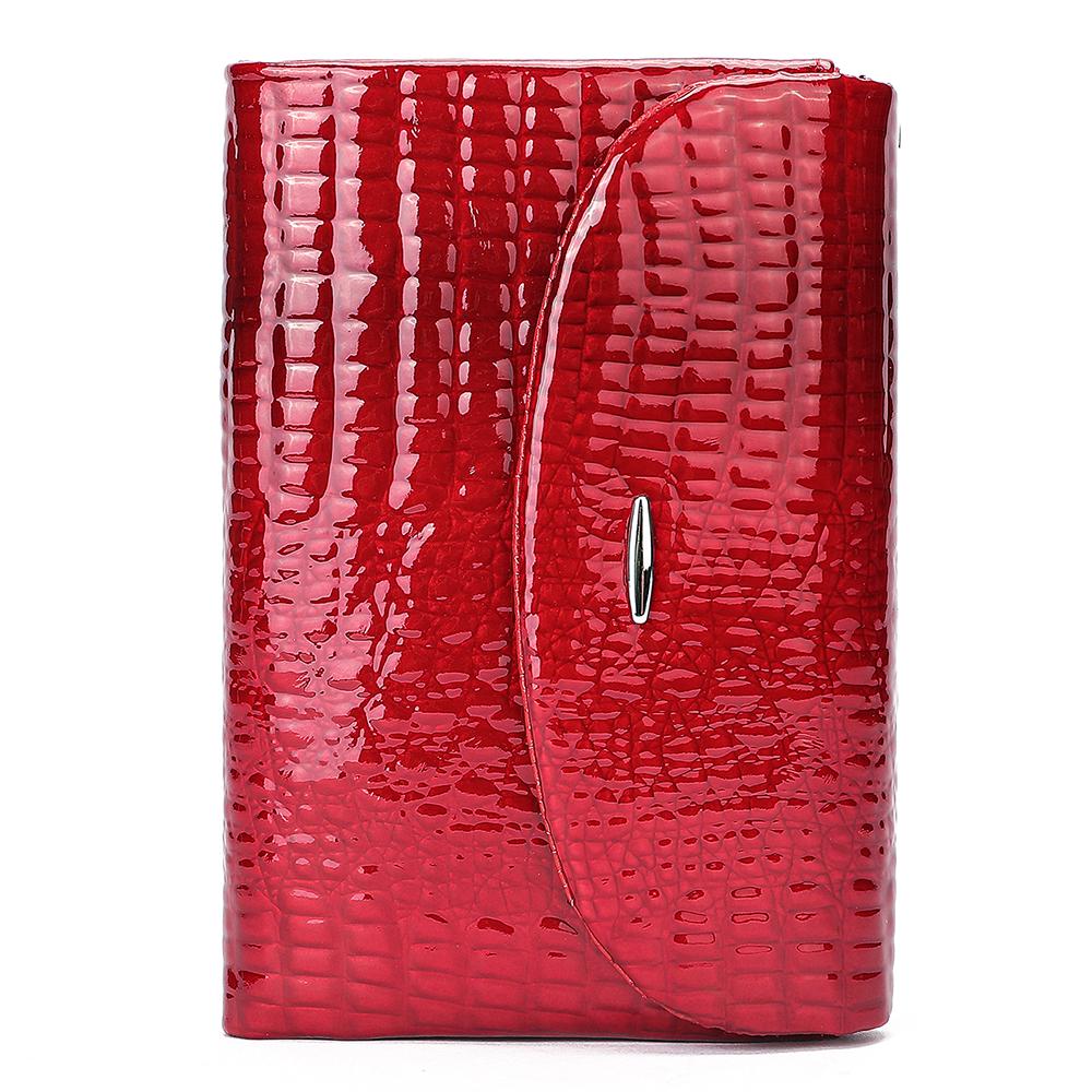 Red Crocodile Wallet for Women, Leather Zip Wallet, Luxury Clutch Purse, Elegant Long Wallet, Patent Leather Wallet, Gift for Her