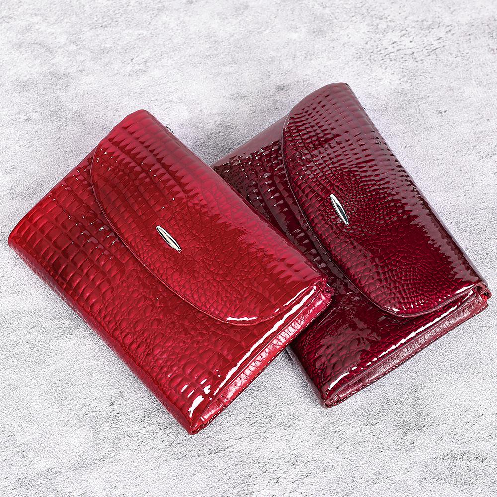 Burgundy Crocodile Wallet for Women, Patent Leather Long Wallet, Zip Clutch Purse, Multi Card Holder, Elegant Red Wallet, Gift for Her