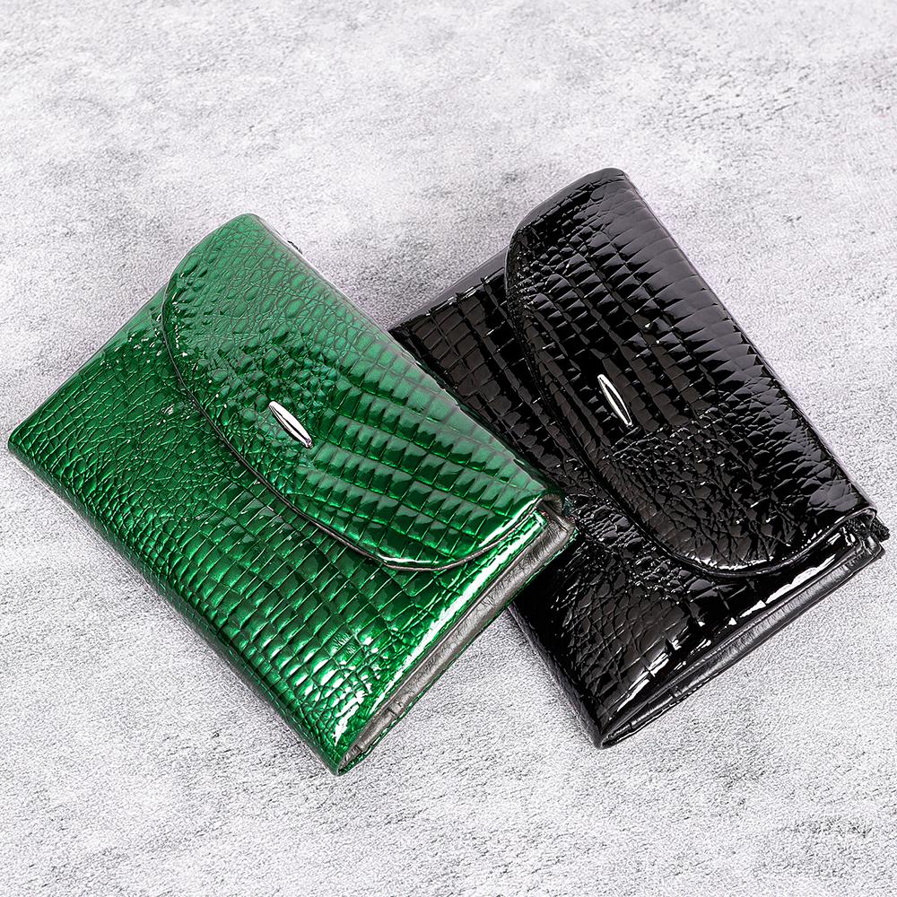 Black Crocodile Wallet for Women, Patent Leather Long Wallet, Zip Clutch Purse, Multi Card Holder, Elegant Black Wallet
