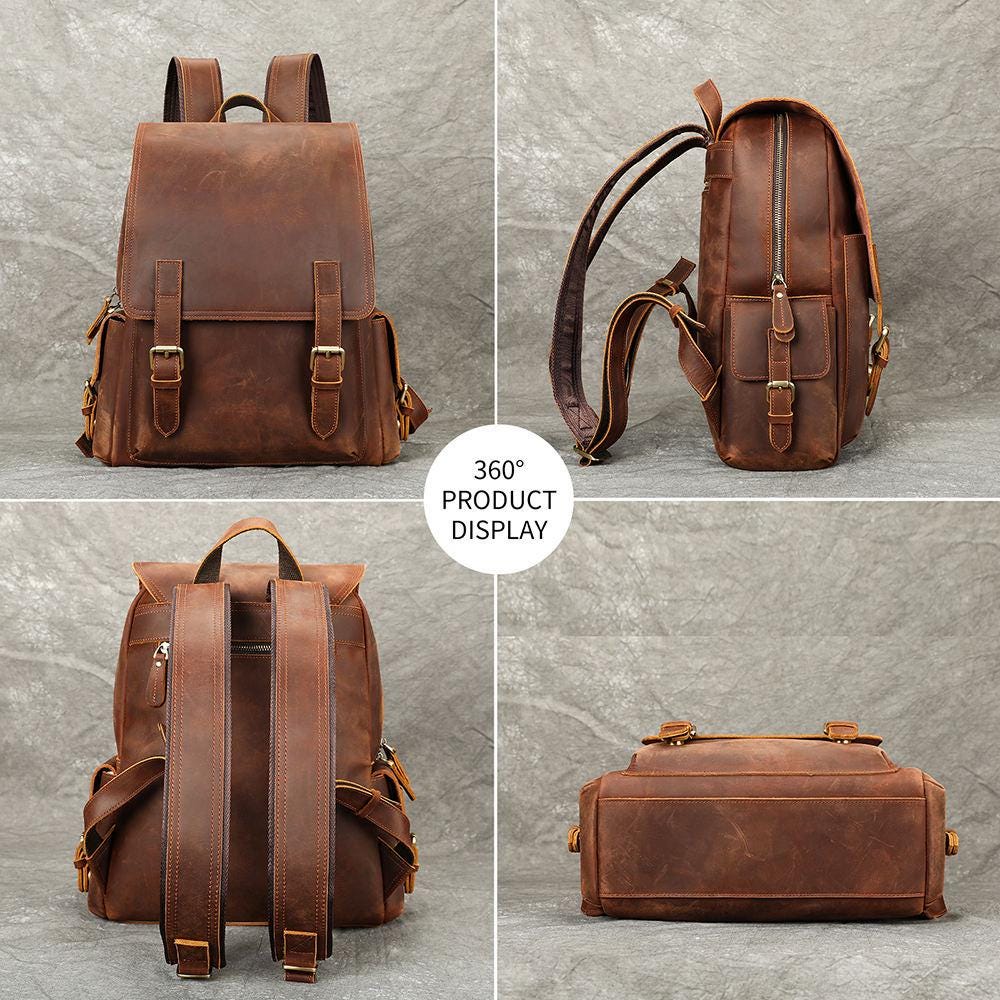 Una mochila de cuero clásica combina elegancia tradicional, resistencia y funcionalidad