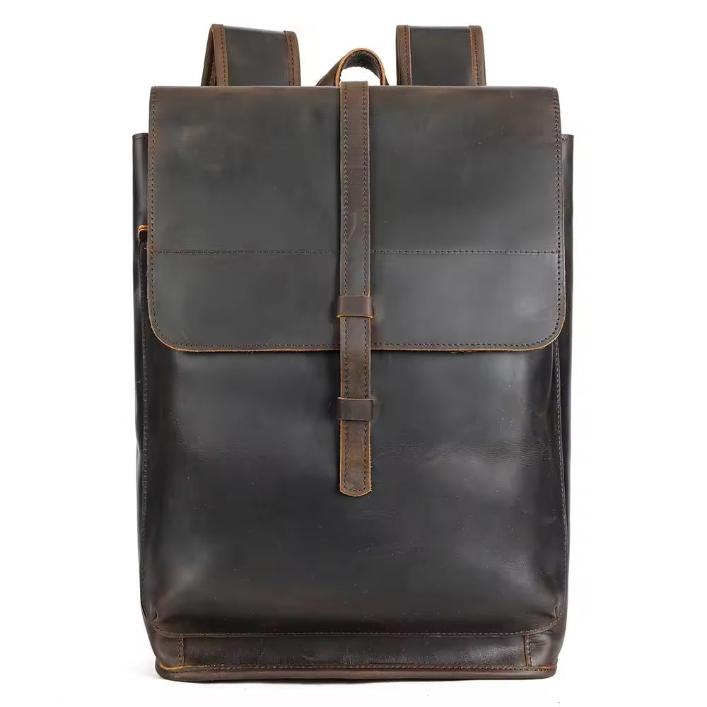 Mochila de cuero moderna — diseño minimalista, formas geométricas, estilo urbano