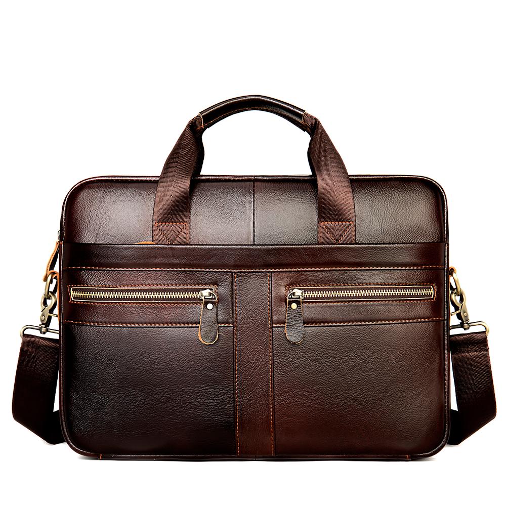 mochila para ordenador en cuero con un tono elegante y profesional.